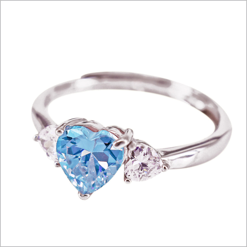 Anello trilogy cuore in argento 925 con zirconi (1Pz.)