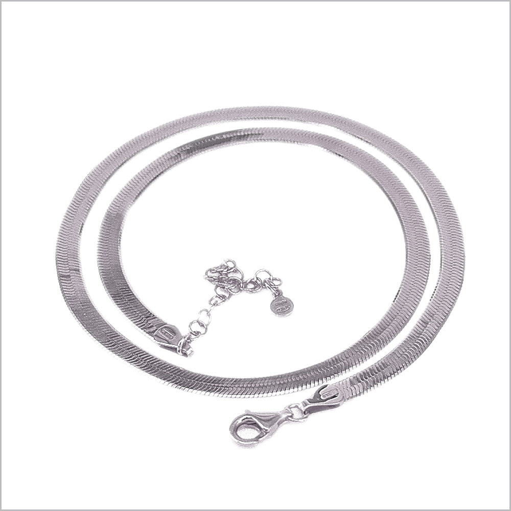 Collana con catena serpente piatta in argento 925