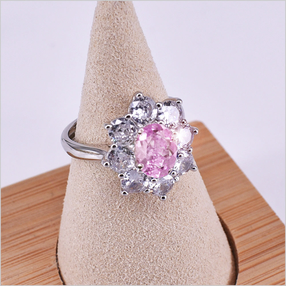 Anello in argento 925 con zirconi regolabile