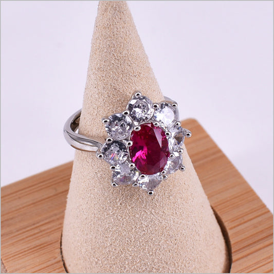 Anello in argento 925 con zirconi regolabile