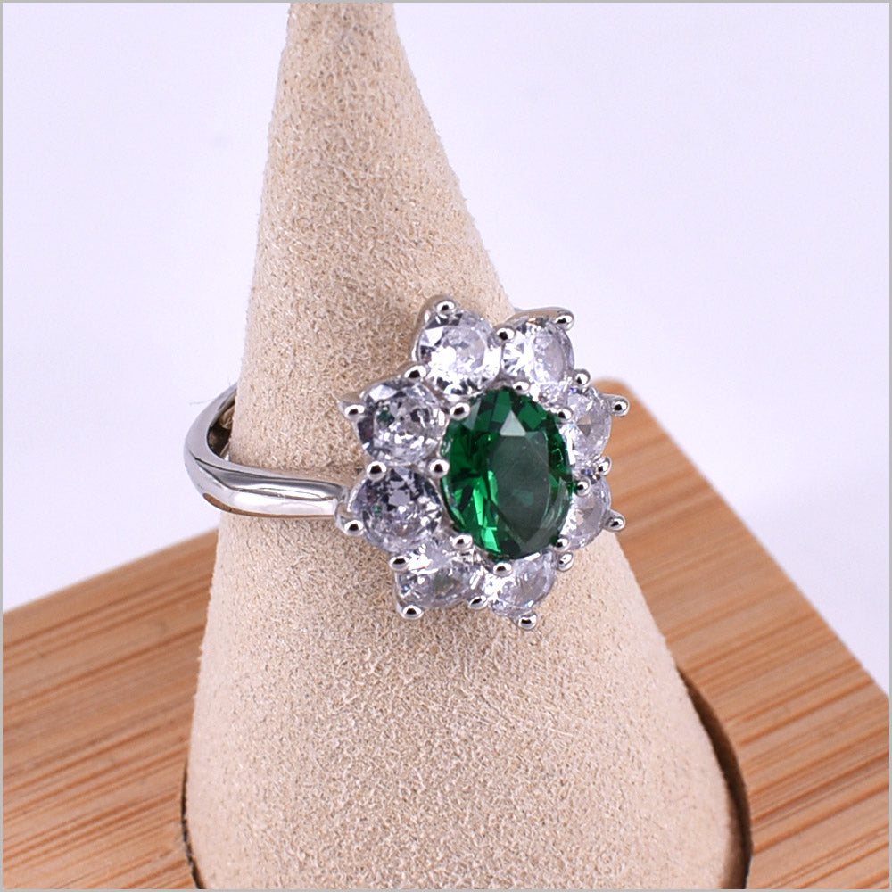 Anello in argento 925 con zirconi regolabile