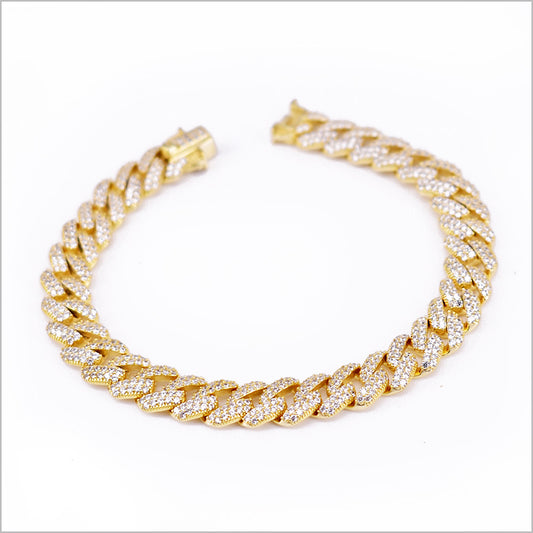 Bracciali a maglia groumette in argento 925 con zirconi