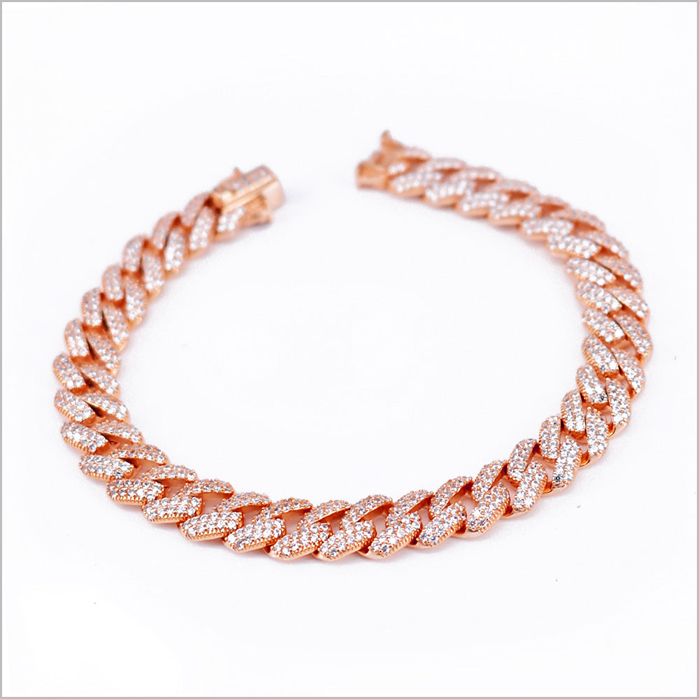 Bracciali a maglia groumette in argento 925 con zirconi