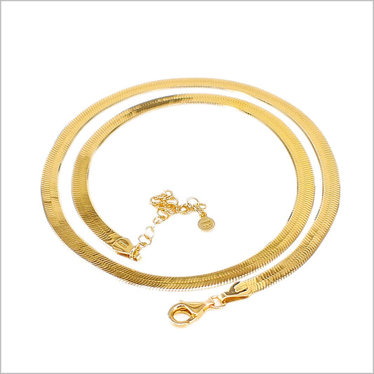 Collana con catena serpente piatta in argento 925