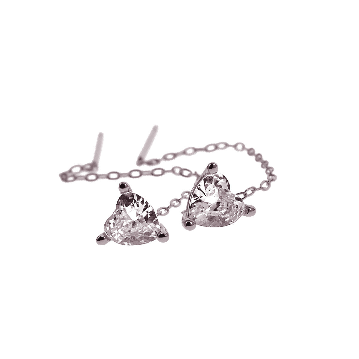 Orecchino a catena infilatori con zirconi in argento 925 (1 PZ)