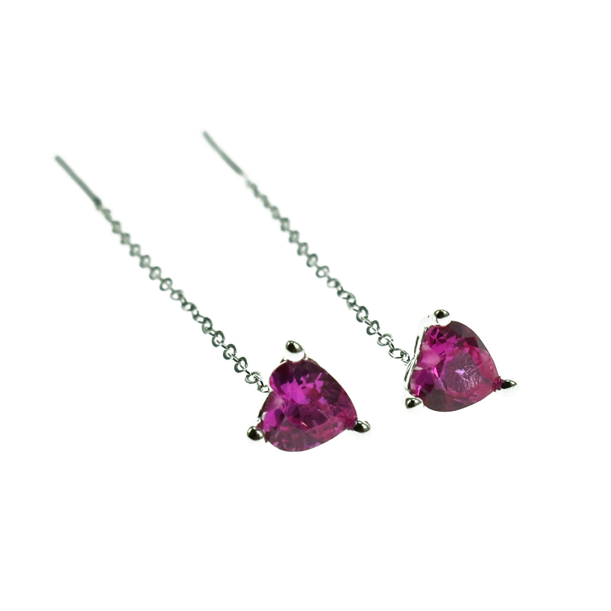 Orecchino a catena infilatori con zirconi in argento 925 (1 PZ)